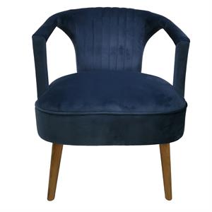 crestview collection wood & polyester upholstery pearson accent chair in blue