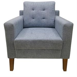 crestview collection wood & polyester upholstery decatur accent chair in blue