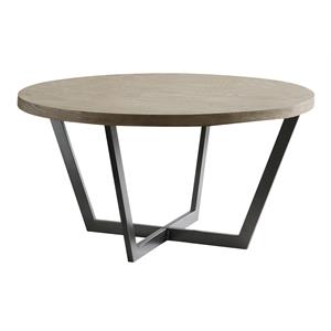 crestview collection katya slanted metal and wood round cocktail table in gray