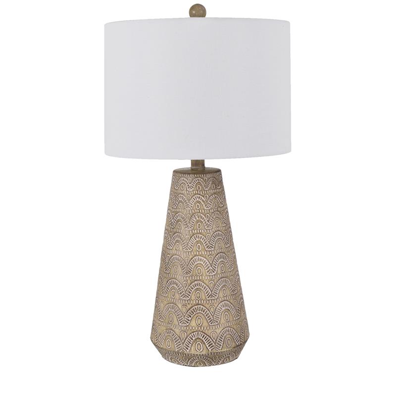 Evolution by Crestview Collection Avery Embossed Resin Table Lamp in
