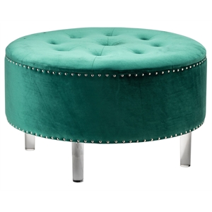 evolution by crestview collection magnolia wood storage stool in green