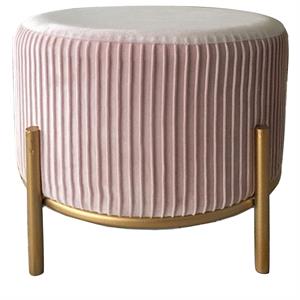 evolution by crestview collection lexi velvet stool in pink