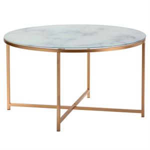 evolution by crestview collection aria glass and gold metal coffee table in gold
