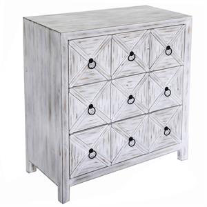 evolution by crestview collection rebecca three drawer wood cabinet in white
