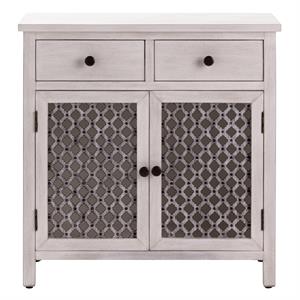evolution by crestview collection macy wood and metal cabinet in white
