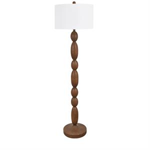 evolution by crestview collection madeline resin wood floor lamp in brown