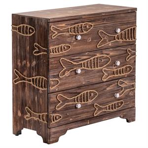 evolution by crestview collection oceana coastal fish wood cabinet in brown