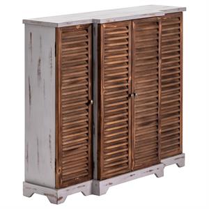evolution by crestview collection haiti four door wood shutter cabinet in gray