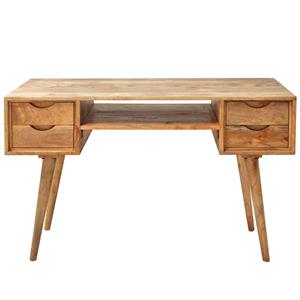 evolution by crestview collection marlon wood 4 drawer desk in brown