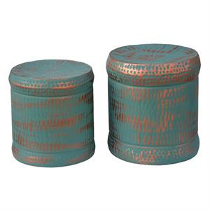 evolution by crestview collection jocelyn set of 2 metal outdoor stools in green