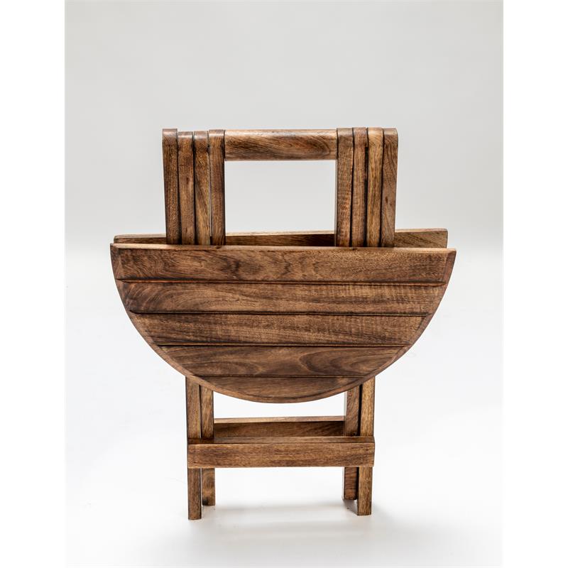 Crestview Collection Andrea Mango Wood Folding Table in Brown Cymax