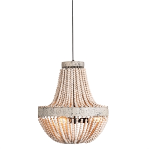 crestview collection andrea wood and metal chandelier in white