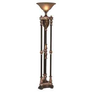 newcastle torchiere lamp brown resin 16x16x71