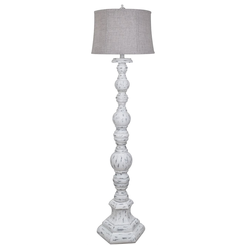 Distressed White Resin 65 Inch, Distressed Wood Floor Lamp
