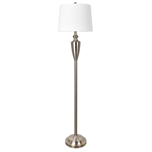 sng silver metal modern floor lamp with tapered drum shade