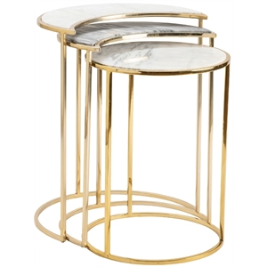 astronomy marble nested tables gold metal