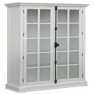 coventry white 2 door curio cabinet brown wood