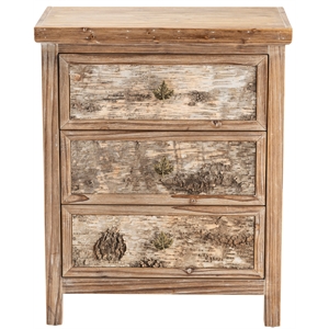 maple ridge 3 drawer chest chrome wood 24x14x29 farmhouse style