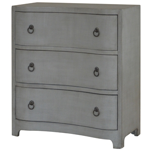 brookstone 3 curved drawer brushed grey linen finish chest gray wood