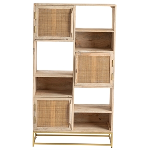 the biscayne bookshelf brown wood 31.5x13.5x55.5