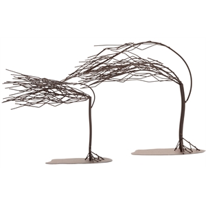 windy woods tree sculptures brown metal