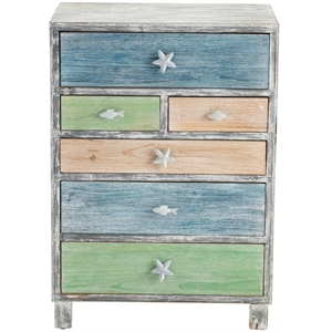 key west grey driftwood and multi color nautical 6 drawer chest gray wood