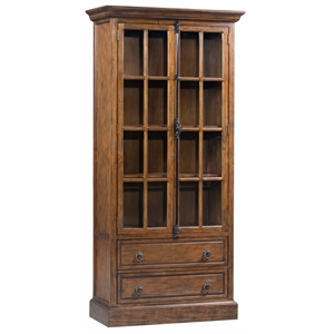 crestview collection hawthorne estate wood and glass curio cabinet in brown