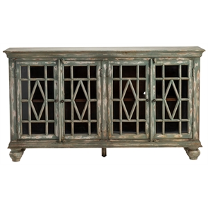 bengal manor mango wood 4 glass door distressed grey sideboard brown wood