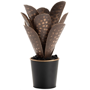 small oasis hand finished metal cactus brown iron
