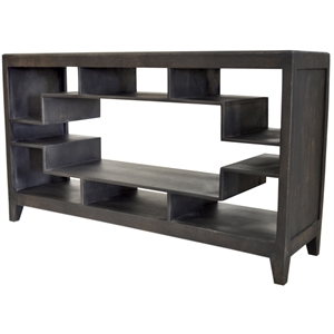 display console table gray wood 60x16x34