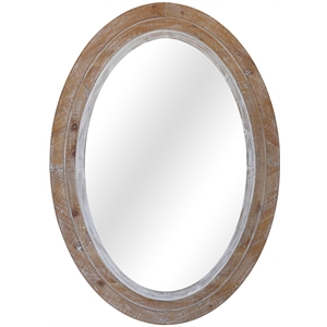 clark wall mirror with thick brown wood frame