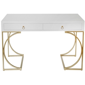 julienne white and gold metal desk 52 x23.8 x 30.25 contemporary style