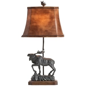 majestic table lamp resin brown 15x11x32