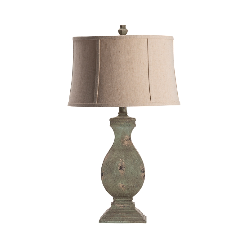 Easton Table Lamp Resin Green 18x18x31, Farmhouse Chic Table Lamps
