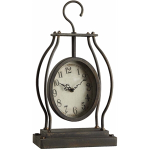 crestview collection hook clock in bronze metal with antique face