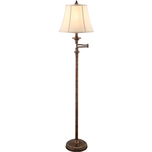 barton swing arm floor lamp gold metal 62