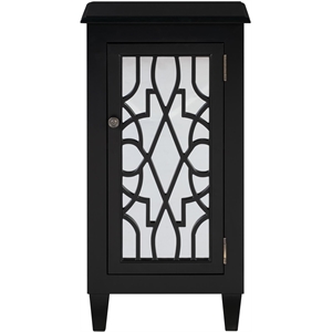 crestview collection burlington single door wooden cabinet in black
