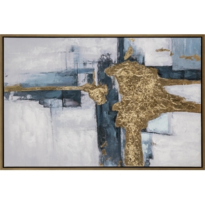 crestview collection razzle dazzle cotton canvas abstract painting in gold