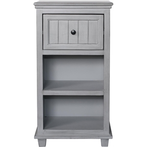 crestview collection mindy 1 drawer wood chest in gray