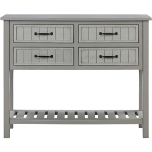 crestview collection grey four drawer console table wood