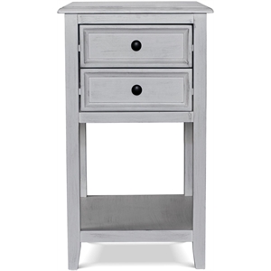 element by crestview gray wooden two drawer end table with usb