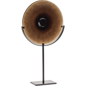 crestview collection miramar tall umber glass disc in brown