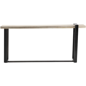 matthews metal and wood narrow console table metal black