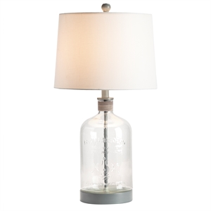 evolution by crestview collection veda glass mason jar table lamp in gray
