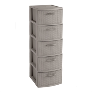 mq infinity 5-drawer storage cabinet in taupe