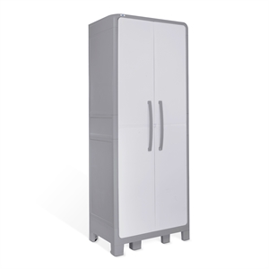 mq ecylpse 72-inch 3 shelf plastic wardrobe cabinet in gray