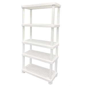 mq 5-shelf super forte modular shelving in white