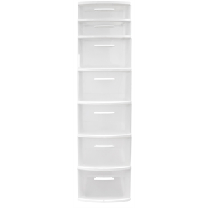 mq eclypse 7-drawer plastic storage unit in white