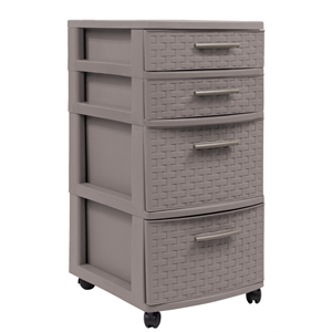 mq eclypse 4-drawer rolling storage cart in taupe