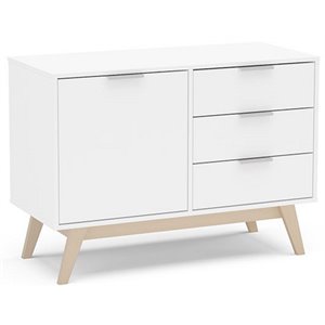 polifurniture zafra engineered wood compact sideboard in light brown and white